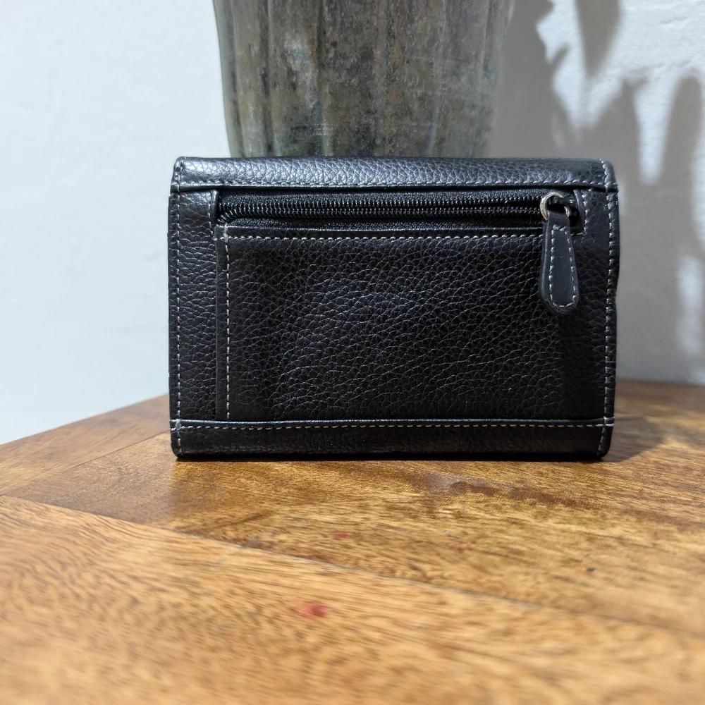 Brighton Barbados Double Flap Wallet Black‎